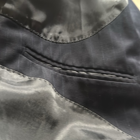 Henry Grethel wool blend dark blue pin stripe two button blazer Sz 54R suit coat - Picture 7 of 9